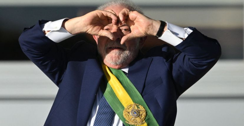 الرئيس البرازيلي لولا دا سيلفا خلال حفل التنصيب 