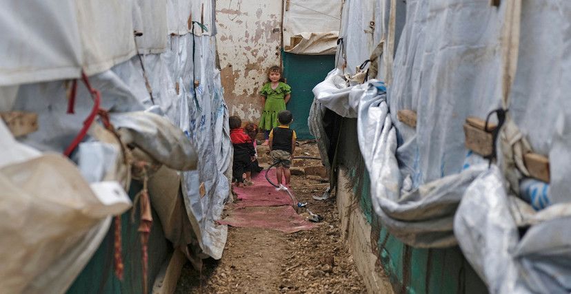 لاجئة سورية صغيرة في لبنان