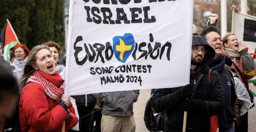 مظاهرة في مالمو تطالب باستبعاد إسرائيل من مسابقة الأغنية الأوروبية