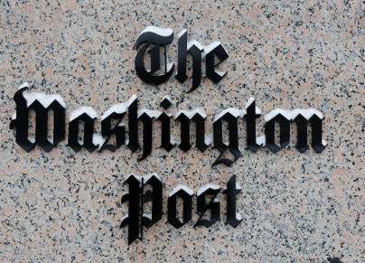 WASHINGTON, DC - JANUARY 23: Washington Post logo outside of t